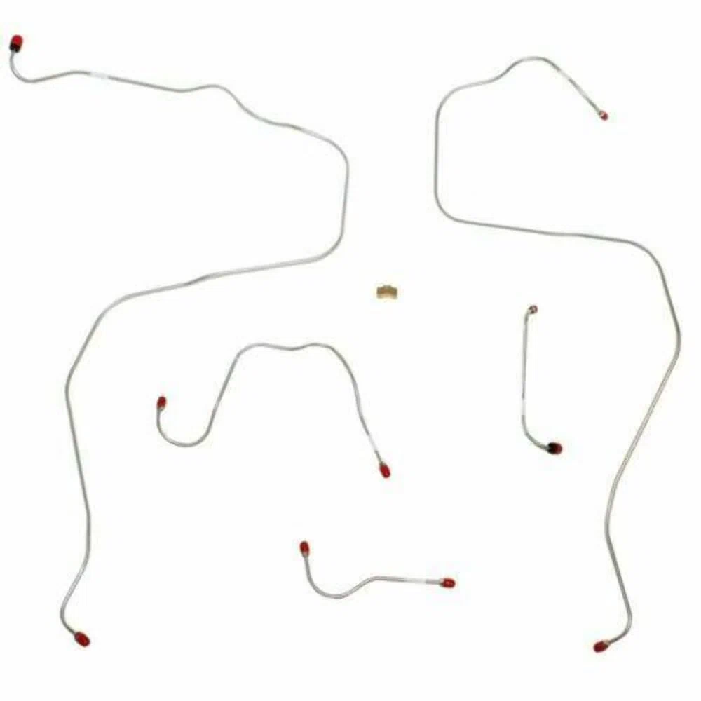 1968-69 AMC AMX Front Brake Line Kit Power Drum Brake 5 Piece Set - JKT6803OM